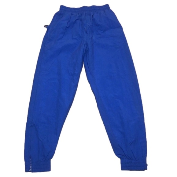 Vintage Pants - VTG Canada Sportswear Bright Blue Joggers Elastic Drawstring Waist Ankle Zip s M